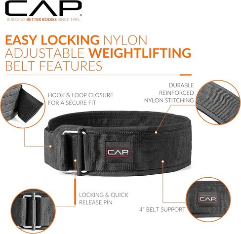 حزام رفع الأثقال من النايلون الفاخر من CAP Barbell | خيارات متعددة in Kuwait