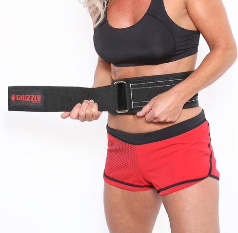 Grizzly Fitness 4" Bearhugger Nylon Weightlifting Belt | Intended for Lightweight Training | Polypropylene Sling Fabric With Military Web | Hook & Loop Closure | Roller Buckle in Kuwait