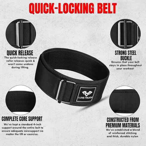 4 Inches Nylon Weightlifting Belt with Quick-Release Buckle, Belt for Cross Working out, Bodybuilding, Power Lifting. Deadlift Training Belt, Adjustable Weight Lifting Spine Support in Saudi Arabia