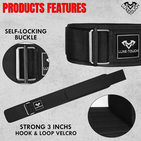 4 Inches Nylon Weightlifting Belt with Quick-Release Buckle, Belt for Cross Working out, Bodybuilding, Power Lifting. Deadlift Training Belt, Adjustable Weight Lifting Spine Support in Saudi Arabia