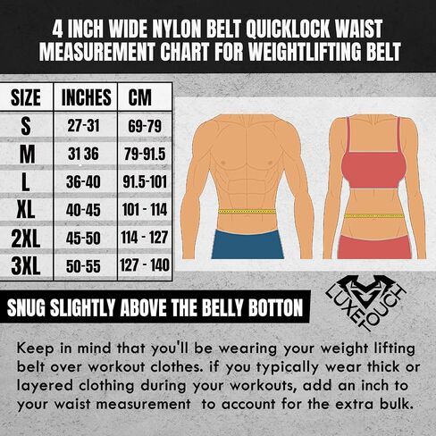 4 Inches Nylon Weightlifting Belt with Quick-Release Buckle, Belt for Cross Working out, Bodybuilding, Power Lifting. Deadlift Training Belt, Adjustable Weight Lifting Spine Support in Saudi Arabia