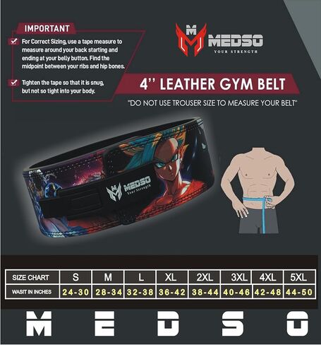 MEDSO Anime Weight Lifting Lever Belt, Lifting Blet for Squats,Deadlifts, Cross Training,Weightlifting, Bodybuilding for Perfect Back Support for Men Women in Saudi Arabia