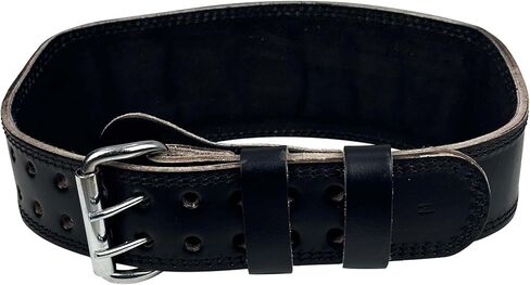 Men's 100% Pure Heritage Full Grain Leather Lifting Belt – Handcrafted with Extra Padding, Double Prong Buckle & Double Stitching in Saudi Arabia