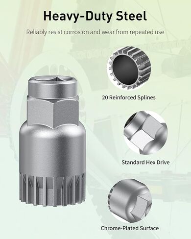 Pawfly Bike Bottom Bracket Tool, Bottom Bracket Removal Tool, 20-Tooth Bicycle Bottom Bracket Remover, Compatible with Shimano Octalink, ISIS Splined, Truvativ, Race Face & FSA Bottom Brackets in Saudi Arabia