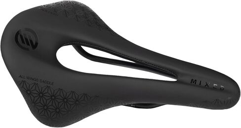 سرج دراجة مختلط من ألياف الكربون - مقعد دراجة مريح خفيف الوزن بتصميم مجوف، ممتص للصدمات وجيد التهوية، يناسب دراجات الطرق ودراجات MTB والحصى والدراجات الهجينة (أسود غير لامع) in Kuwait