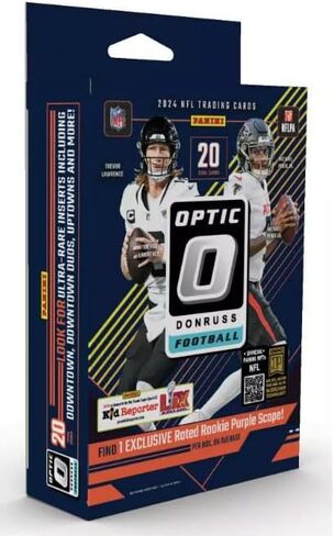 2024 Panini Donruss Optic NFL Football Trading Cards Hanger Box (Purple Scope) 20 Cards in Saudi Arabia