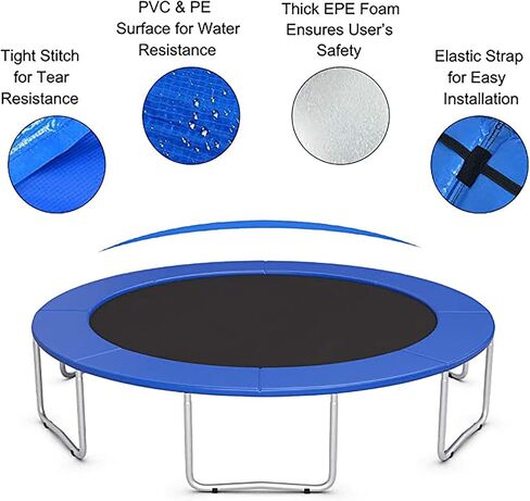 Trampoline Surround Pad Outdoor Trampoline Safety Spring Cover, Trampoline Replacement Safety Mat Waterproof Spring Cover Fits Round Frame in Saudi Arabia