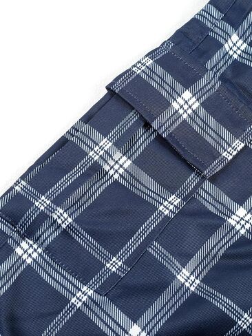 Blue Checkered Workwear Utility Trousers for Men Durable Casual Outdoor Hiking Pants in Saudi Arabia