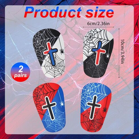 2 Pairs Miniature Spider Web Football Shin Guards, 3.94x2.36in Mini Cross Guard Comfortable Small Youth Soccer Pad Protective Equipment Suitable for Kids Men Women in Saudi Arabia