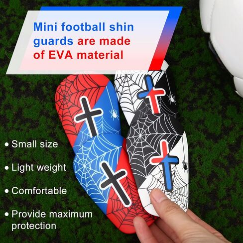 2 Pairs Miniature Spider Web Football Shin Guards, 3.94x2.36in Mini Cross Guard Comfortable Small Youth Soccer Pad Protective Equipment Suitable for Kids Men Women in Saudi Arabia