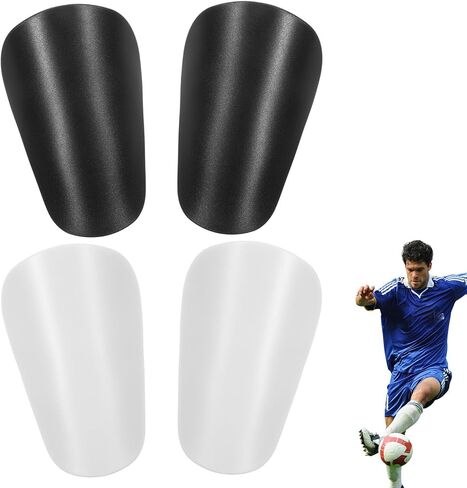 2Pairs 3.94 × 2.36 Inches Mini Soccer Shin Guards Black White Shin Guard Soccer Light Comfortable Extra Small Football Protective Equipment Small Pads for Soccers Athletes Men Women High Level in Saudi Arabia