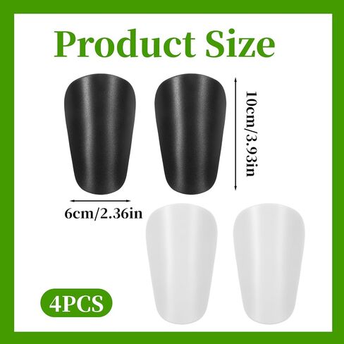 2Pairs 3.94 × 2.36 Inches Mini Soccer Shin Guards Black White Shin Guard Soccer Light Comfortable Extra Small Football Protective Equipment Small Pads for Soccers Athletes Men Women High Level in Saudi Arabia