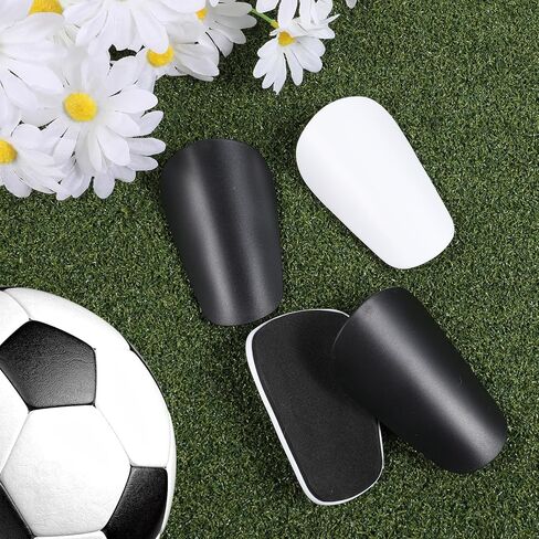 2Pairs 3.94 × 2.36 Inches Mini Soccer Shin Guards Black White Shin Guard Soccer Light Comfortable Extra Small Football Protective Equipment Small Pads for Soccers Athletes Men Women High Level in Saudi Arabia