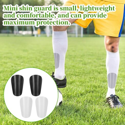 2Pairs 3.94 × 2.36 Inches Mini Soccer Shin Guards Black White Shin Guard Soccer Light Comfortable Extra Small Football Protective Equipment Small Pads for Soccers Athletes Men Women High Level in Saudi Arabia