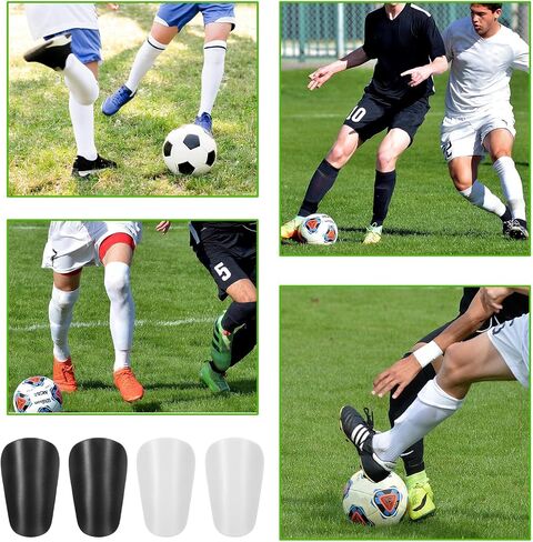 2Pairs 3.94 × 2.36 Inches Mini Soccer Shin Guards Black White Shin Guard Soccer Light Comfortable Extra Small Football Protective Equipment Small Pads for Soccers Athletes Men Women High Level in Saudi Arabia