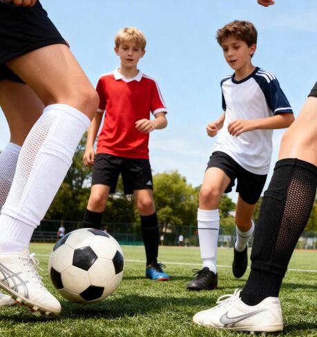 2 Pair Shin Guard Sleeves, Small Soccer Shin Guard Sleeves Youth for Kids 10-12 Years, Optimized Pocket Fixed Shinguards for Football & Field Hockey, Comfortable Fit Boys & Girls, Black White in Saudi Arabia