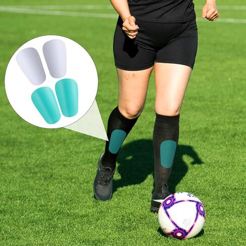 2 Pair Mini Shin Guards Soccer, Anti-Slip Miniature Shin Guards Small Protective Equipment Football Professional Pads for Men Women Youth (White, Green) in Saudi Arabia