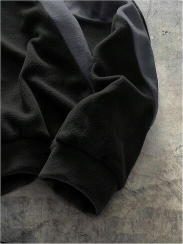 SHENHE Men's Fuzzy Fleece Sweatshirt Pullover Crew Neck Color Block Long Sleeve Fall Sweatshirt in Saudi Arabia