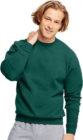 Hanes Men's ComfortBlend EcoSmart Crew Sweatshirt, Deep Forest, X-Large in Saudi Arabia