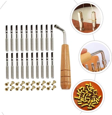 Sosoport Lyre القيثارة سلسلة أوتاد استبدال الملحقات مجموعة أدوات ضبط الركود قابلة للتعديل لـ Lyre Zither Harp لسهولة الضبط in Saudi Arabia