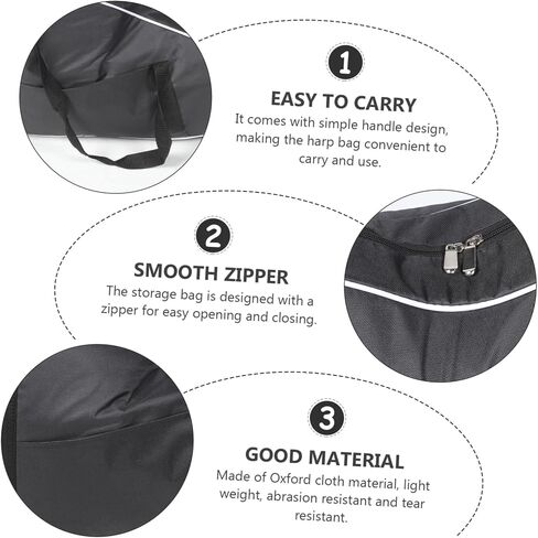 Lyre Harp Gig Bag Notes Harp Carrying Case Instrument Storage Bag Padded Interior Portable in Saudi Arabia