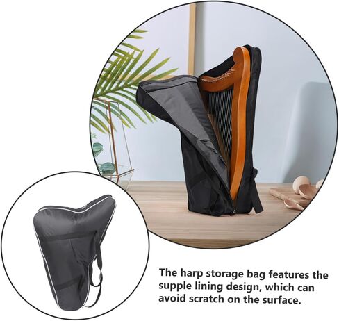 Lyre Harp Gig Bag Notes Harp Carrying Case Instrument Storage Bag Padded Interior Portable in Saudi Arabia