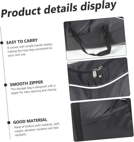 Lyre Harp Gig Bag Notes Harp Carrying Case Instrument Storage Bag Padded Interior Portable in Saudi Arabia