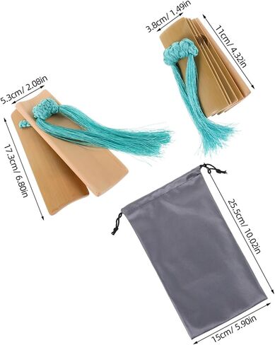 1set Bamboo Kuaiban Castanets Blue Tassel Traditional Chinese Percussion Instrument for Festivals Musical Performances Crosstalk Events Loud Crisp Sound Sturdy Design in Saudi Arabia