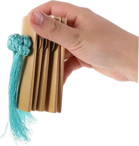 1set Bamboo Kuaiban Castanets Blue Tassel Traditional Chinese Percussion Instrument for Festivals Musical Performances Crosstalk Events Loud Crisp Sound Sturdy Design in Saudi Arabia