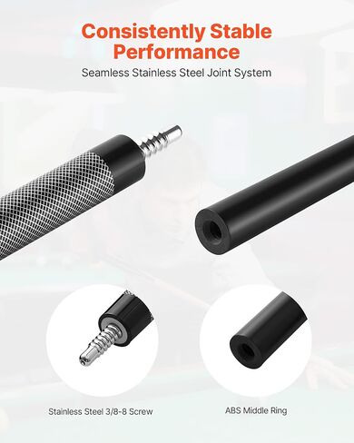 VEVOR Pool Cue, Pool Stick, 58 inch Billiard Pools Cue Stick with Multi-Layer Tip & ABS Connection Ring, Cues Sticks for Professional Pool Table, Bar, Home, Office in Saudi Arabia