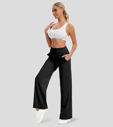 Liuetssory Women's Wide Leg Yoga Pants with Pockets High Waist Workout Pants Buttery Soft Lounge Pants Casual Gym Pilates in Saudi Arabia