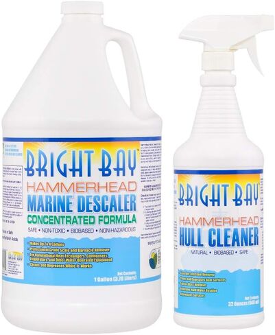 Marine Descaler, Hammerhead (1 gal) & Hull Cleaner (32 oz) - 2 pk, Aluminum Safe, No Harsh Acid in Saudi Arabia