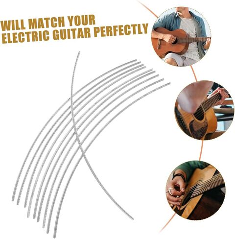 Garneck 10pcs Guitar Fret Wires Long Copper Frets for Acoustic and Electric Guitars Easy Installation Durable Replacement for Repairs and Builds in Saudi Arabia
