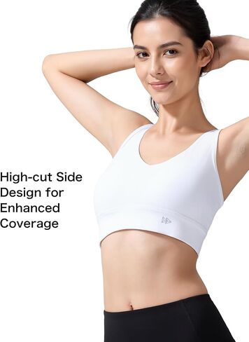 Yvette Women's Cross Back Sports Bras U-Neck Yoga Bra with Wide Straps & Fixed Pads for Workout, Gym in Saudi Arabia