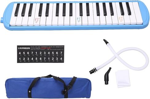 Beginner Melodica, 37 Key Wind Instrument Melodica Keyboard for Kids Adults Portable Keyboard with Ergonomic Design Stainless Steel Base Resin Body (Blue) in Saudi Arabia