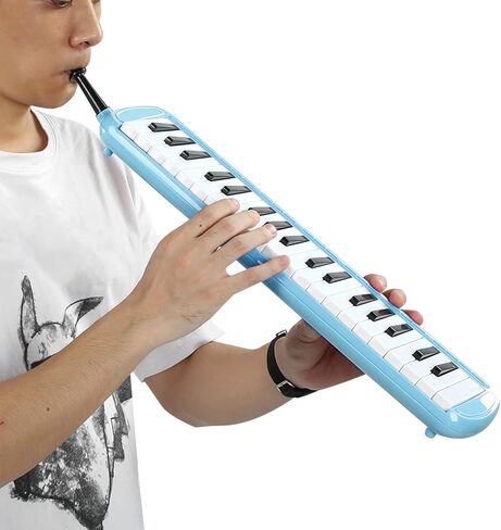 Beginner Melodica, 37 Key Wind Instrument Melodica Keyboard for Kids Adults Portable Keyboard with Ergonomic Design Stainless Steel Base Resin Body (Blue) in Saudi Arabia