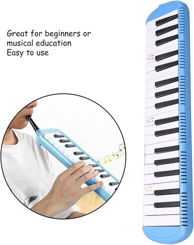 Beginner Melodica, 37 Key Wind Instrument Melodica Keyboard for Kids Adults Portable Keyboard with Ergonomic Design Stainless Steel Base Resin Body (Blue) in Saudi Arabia