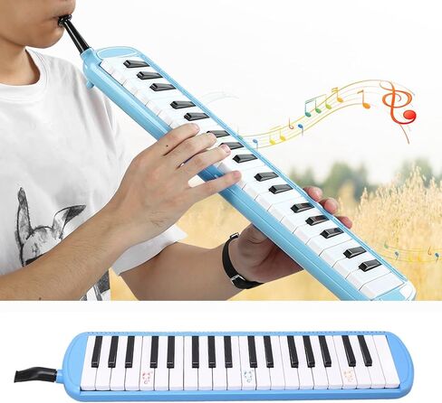Beginner Melodica, 37 Key Wind Instrument Melodica Keyboard for Kids Adults Portable Keyboard with Ergonomic Design Stainless Steel Base Resin Body (Blue) in Saudi Arabia