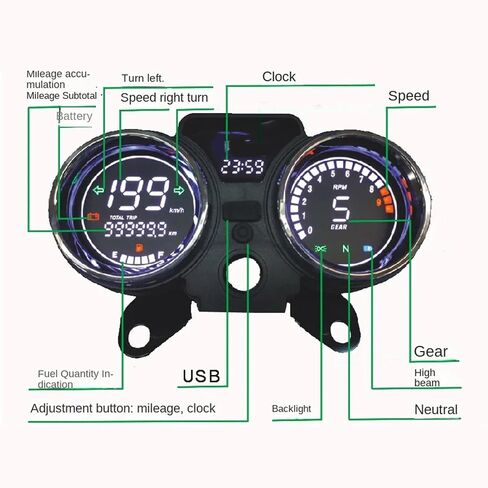 12V Dashboard Instrument Panel Gauge Clear Display Accurate Speed & Distance Readings For RC250 150Gato 250cc Motorcycle Dashboard in Saudi Arabia