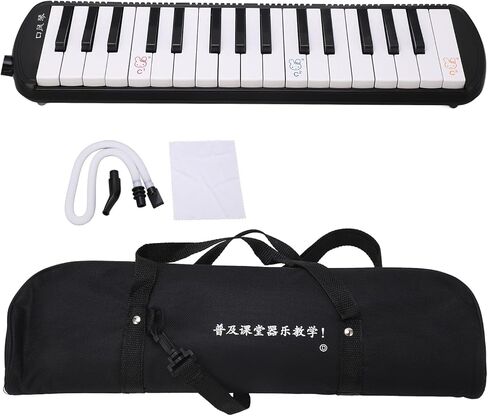 32 Key Melodica Musical Instrument, Protable Piano Style Melodica Musical Education Instrument, Wind Instrument for Beginners with Mouthpiece and Tube (Black) in Saudi Arabia