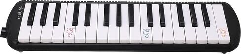 32 Key Melodica Musical Instrument, Protable Piano Style Melodica Musical Education Instrument, Wind Instrument for Beginners with Mouthpiece and Tube (Black) in Saudi Arabia