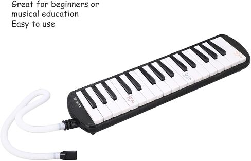 32 Key Melodica Musical Instrument, Protable Piano Style Melodica Musical Education Instrument, Wind Instrument for Beginners with Mouthpiece and Tube (Black) in Saudi Arabia