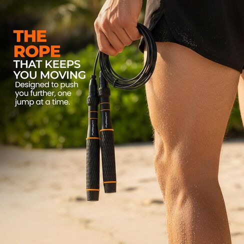 Jump rope, Adjustable Speed Jump Rope LYRA – 360° Ball Bearings, Steel Cable, Ergonomic Aluminum Handles, Carry Bag & Extra Cable – Ideal for CrossFit, HIIT, Fitness & Double Unders in Saudi Arabia