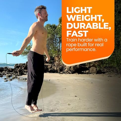 Jump rope, Adjustable Speed Jump Rope LYRA – 360° Ball Bearings, Steel Cable, Ergonomic Aluminum Handles, Carry Bag & Extra Cable – Ideal for CrossFit, HIIT, Fitness & Double Unders in Saudi Arabia