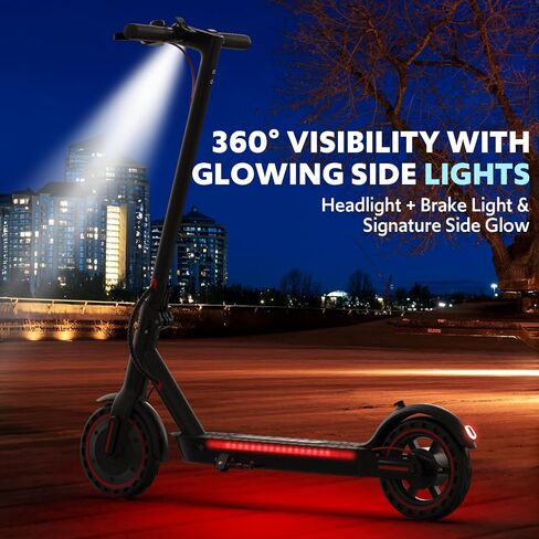 Electric Scooter Adults, Up to 19/23/25Miles & 19/21/22Mph, 8.5/10" Honeycomb Solid Tires, Front/Dual Suspension, Folding E-Scooter Built in Turn/Side Light in Saudi Arabia