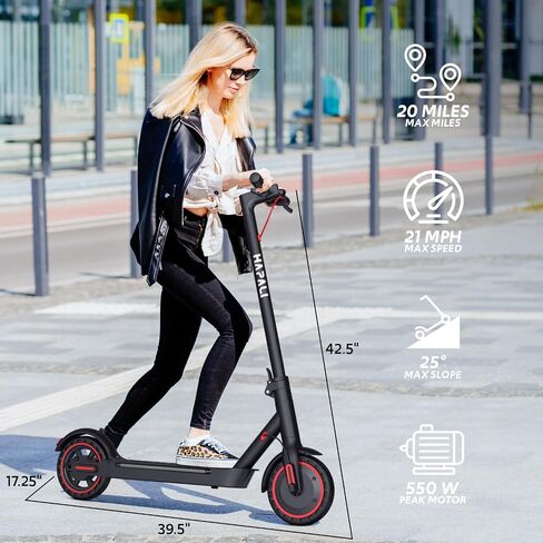 Electric Scooter Adults, Up to 19/23/25Miles & 19/21/22Mph, 8.5/10" Honeycomb Solid Tires, Front/Dual Suspension, Folding E-Scooter Built in Turn/Side Light in Saudi Arabia