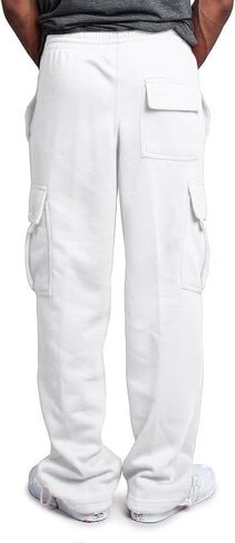 Cargo Sweatpants for Men Drawstring Mencomfy Cargo Pants Athletic Workout Uncuffed Sweatpants with Multi Pockets in Saudi Arabia