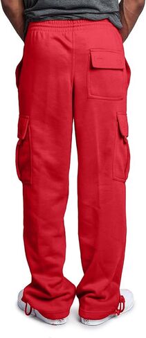 Cargo Sweatpants for Men Drawstring Mencomfy Cargo Pants Athletic Workout Uncuffed Sweatpants with Multi Pockets in Saudi Arabia
