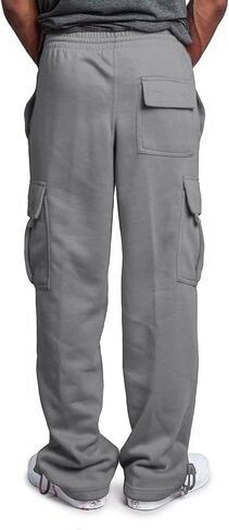 Cargo Sweatpants for Men Drawstring Mencomfy Cargo Pants Athletic Workout Uncuffed Sweatpants with Multi Pockets in Saudi Arabia