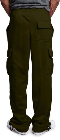 Cargo Sweatpants for Men Drawstring Mencomfy Cargo Pants Athletic Workout Uncuffed Sweatpants with Multi Pockets in Saudi Arabia